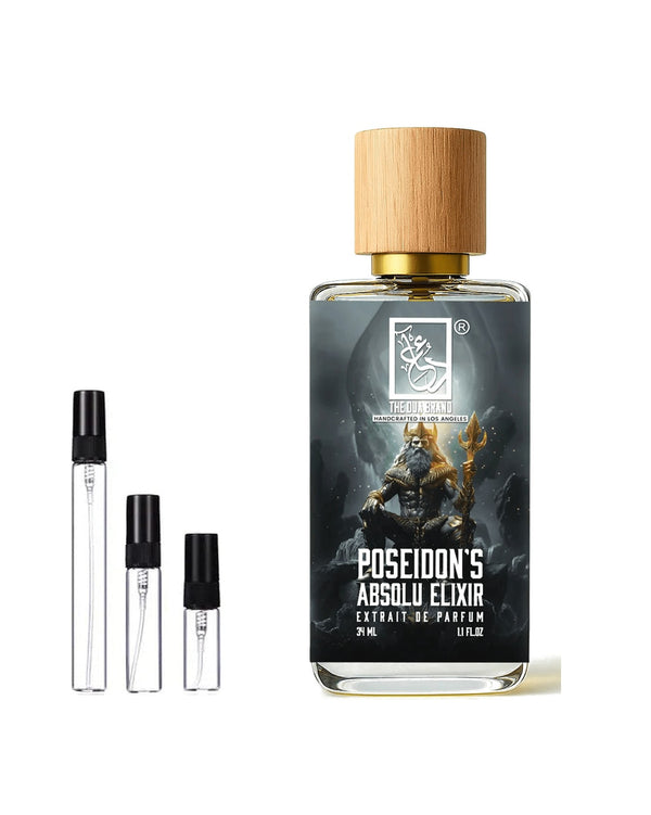 Dua Fragrances Dua Poseidon's Absolu Elixir Extrait sample – decant in glazen sprayflesje (2, 5 of 10 ml)