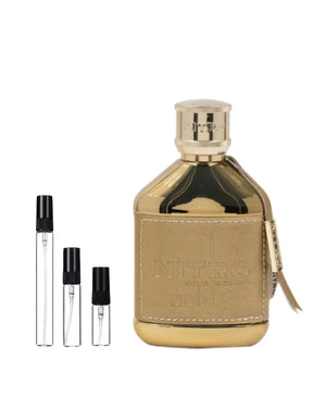 Dumont Nitro Gold sample – decant in glazen sprayflesje (2, 5 of 10 ml)
