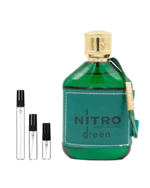 Dumont Nitro Green sample – decant in glazen sprayflesje (2, 5 of 10 ml)