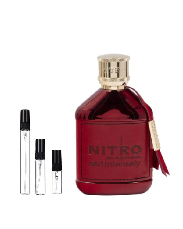 Dumont Nitro Red Intensely sample – decant in glazen sprayflesje (2, 5 of 10 ml)