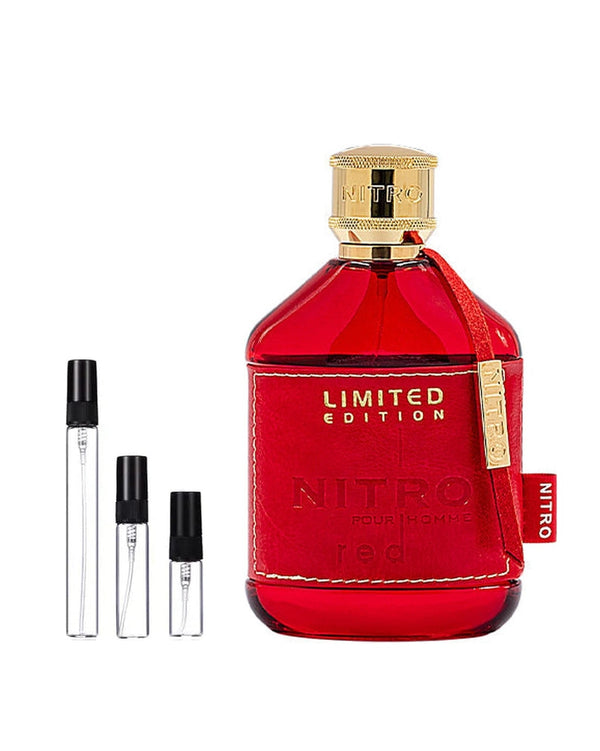 Dumont Nitro Red Limited Edition sample – decant in glazen sprayflesje (2, 5 of 10 ml)