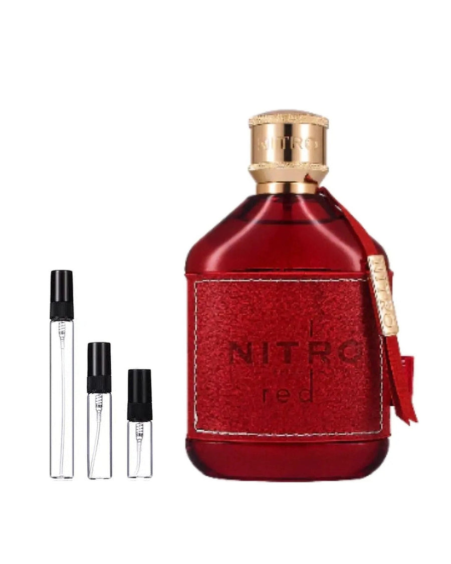 Dumont Nitro Red sample – decant in glazen sprayflesje (2, 5 of 10 ml)