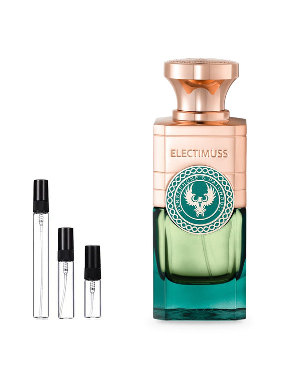 Electimuss Persephone's Patchouli sample – decant in glazen sprayflesje (2, 5 of 10 ml)