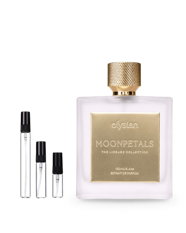 Elysian Moonpetals sample – decant in glazen sprayflesje (2, 5 of 10 ml)