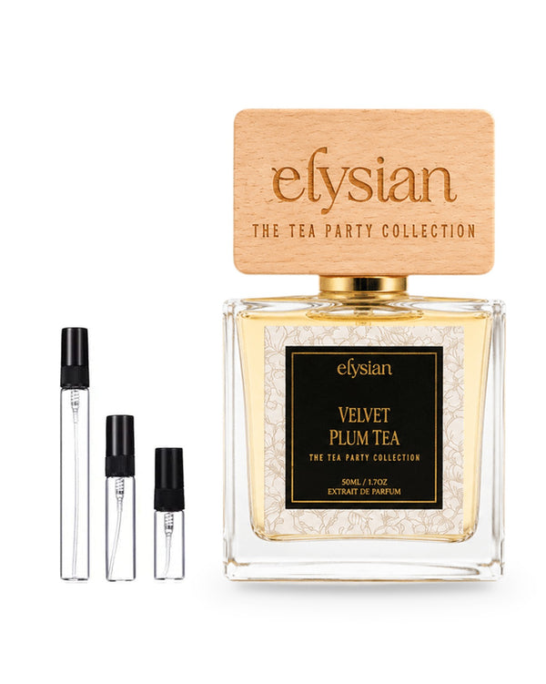 Elysian Velvet Plum Tea sample – decant in glazen sprayflesje (2, 5 of 10 ml)
