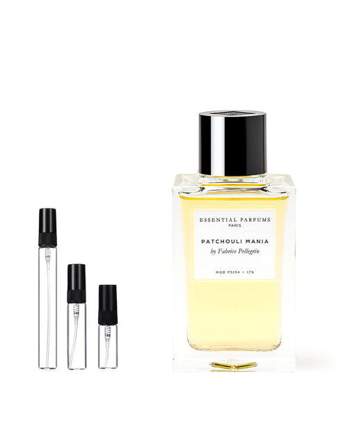 Essential Parfums Patchouli Mania sample – 10 ml decant in a glass spray vial