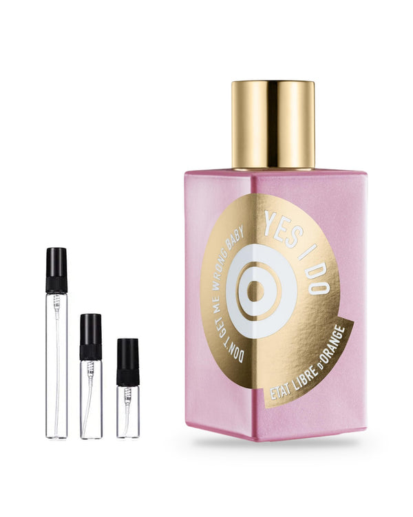 Etat Libre d'Orange Yes I Do sample – decant in glazen sprayflesje (2, 5 of 10 ml)