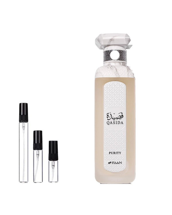 Faan Qasida Purity sample – decant in glazen sprayflesje (2, 5 of 10 ml)