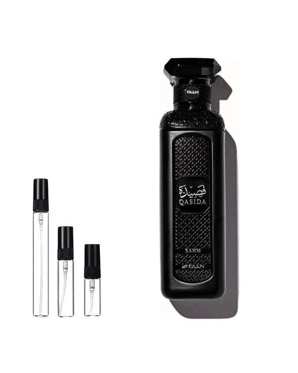 Faan Qasida Sahm sample – decant in glazen sprayflesje (2, 5 of 10 ml)