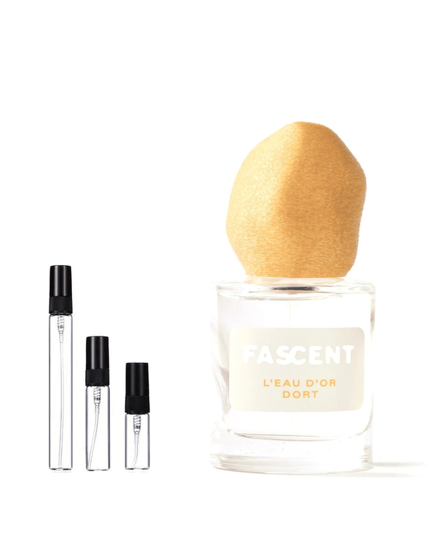 Fascent L'Eau d'Or Dort sample – decant in glazen sprayflesje (2, 5 of 10 ml)