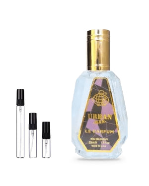 Fragrance World Urban Man Le Parfum sample – decant in glazen sprayflesje (2, 5 of 10 ml)