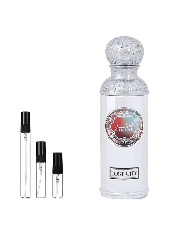 Gissah Lost City sample – decant in glazen sprayflesje (2, 5 of 10 ml)