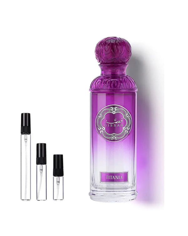 Gissah Titania sample – decant in glazen sprayflesje (2, 5 of 10 ml)