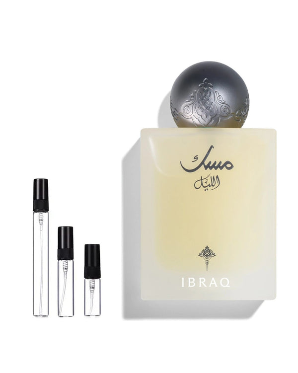 Ibraheem Al Qurashi Al-Lail sample – decant in glazen sprayflesje (2, 5 of 10 ml)