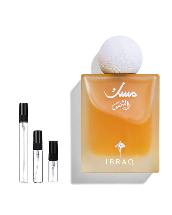 Ibraheem Al Qurashi Al-Shams sample – decant in glazen sprayflesje (2, 5 of 10 ml)
