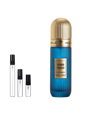 Ibraheem Al Qurashi Spanish Tobacco sample – decant in glazen sprayflesje (2, 5 of 10 ml)
