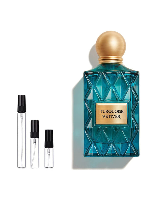 Ibraheem Al Qurashi Vetiver sample – decant in glazen sprayflesje (2, 5 of 10 ml)