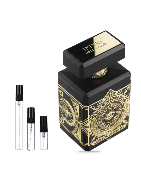 Initio Parfums Privés Oud for Greatness sample – decant in glazen sprayflesje (2, 5 of 10 ml)