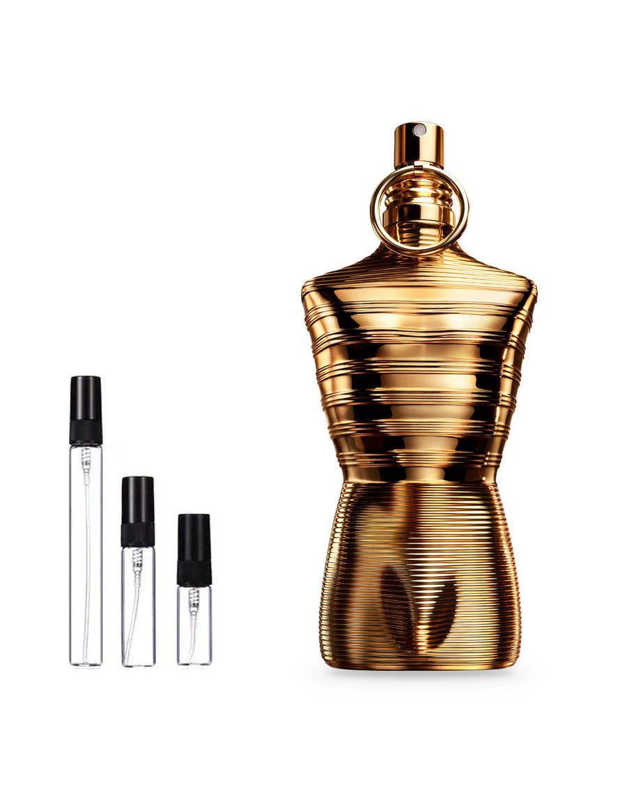 Jean Paul Gaultier Le Male Elixir Absolu sample – decant in glazen sprayflesje (2, 5 of 10 ml)