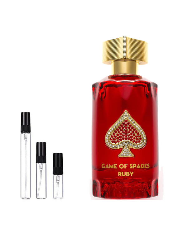 Jo Milano Paris Game of Spades Ruby Extrait sample – decant in glazen sprayflesje (2, 5 of 10 ml)