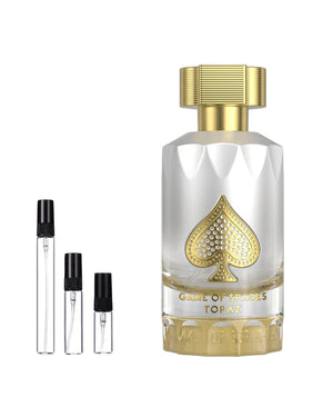 Jo Milano Paris Game of Spades Topaz Extrait sample – decant in glazen sprayflesje (2, 5 of 10 ml)