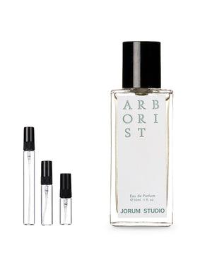 Jorum Studio Arborist sample – decant in glazen sprayflesje (2, 5 of 10 ml)
