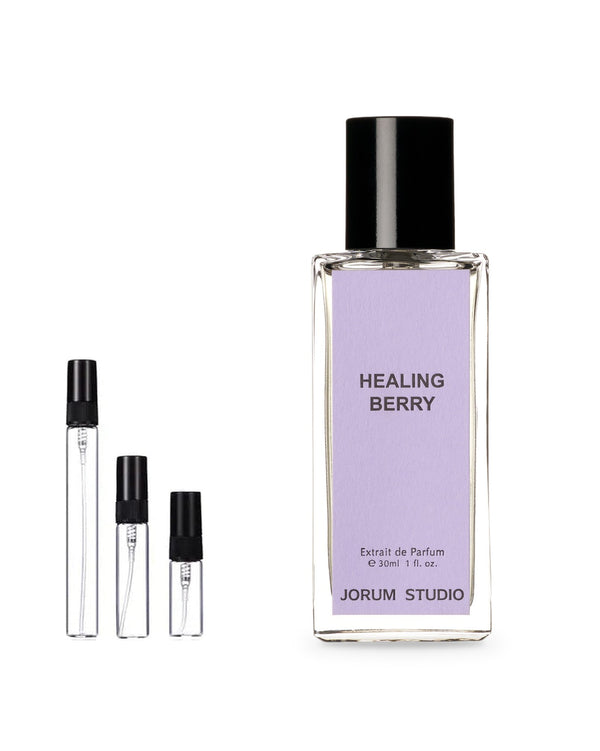 Jorum Studio Healing Berry sample – decant in glazen sprayflesje (2, 5 of 10 ml)