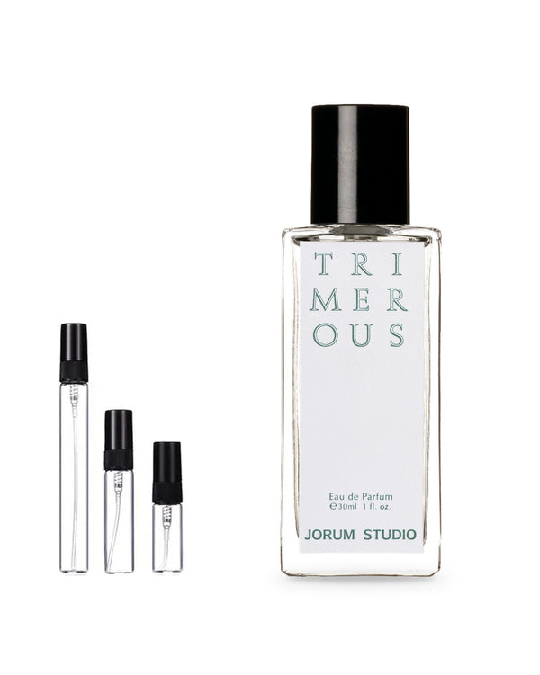 Jorum Studio Trimerous sample – decant in glazen sprayflesje (2, 5 of 10 ml)