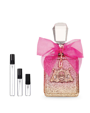Juicy Couture Viva La Juicy Rose sample – decant in glazen sprayflesje (2, 5 of 10 ml)