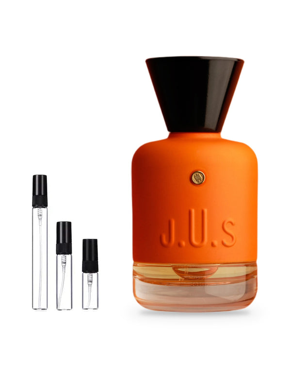 J.u.s Springpop sample – decant in glazen sprayflesje (2, 5 of 10 ml)