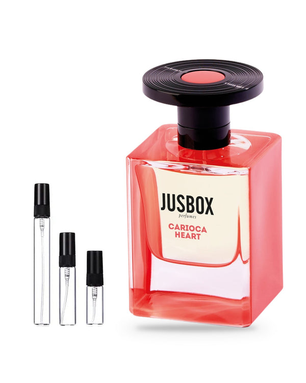 Jusbox Carioca Heart sample – decant in glazen sprayflesje (2, 5 of 10 ml)