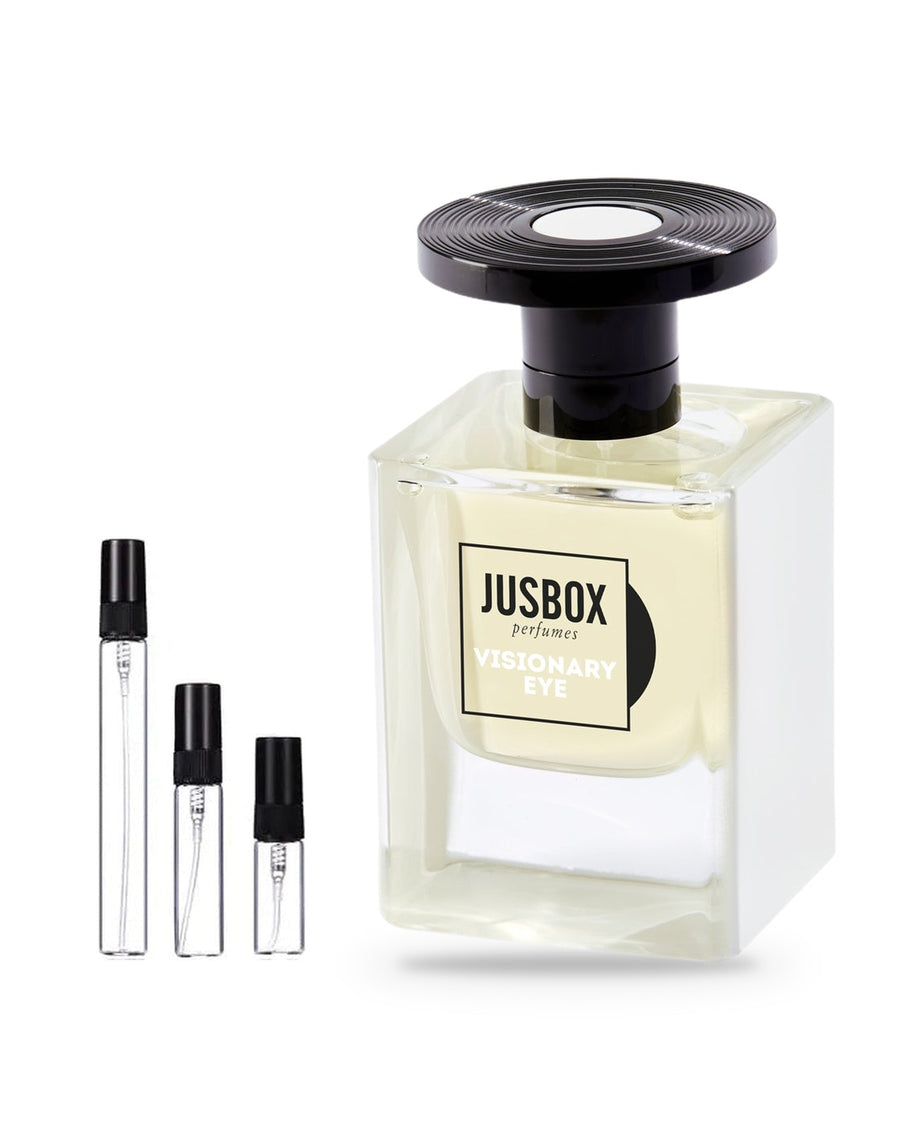 Jusbox Visionary Eye sample – decant in glazen sprayflesje (2, 5 of 10 ml)