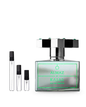 Kajal Almaz sample – decant in glazen sprayflesje (2, 5 of 10 ml)