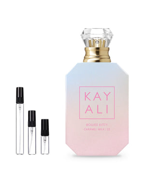 Kayali Boujee Kitty Caramel Milk 22 sample – decant in glazen sprayflesje (2, 5 of 10 ml)