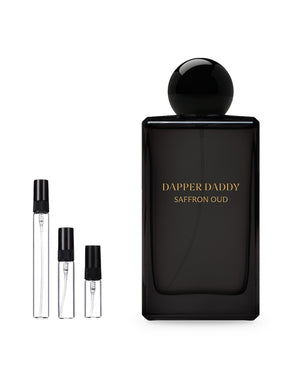Kayali Dapper Daddy Saffron Oud sample – decant in glazen sprayflesje (2, 5 of 10 ml)