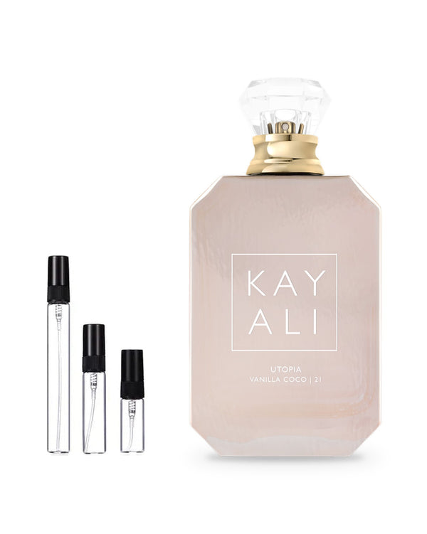 Kayali Utopia Vanilla Coco 21 sample – decant in glazen sprayflesje (2, 5 of 10 ml)