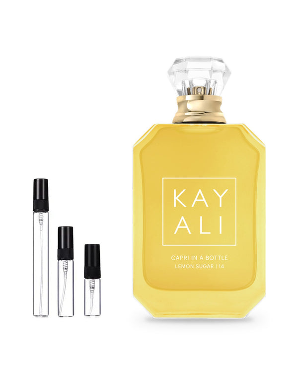 Kayali Vacay in a Bottle Capri in a Bottle Lemon Sugar 14 sample – decant in glazen sprayflesje (2, 5 of 10 ml)