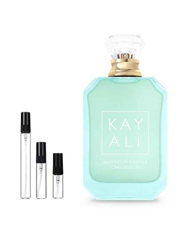 Kayali Vacay in a Bottle Maldives in a Bottle Ylang Coco 20 sample – decant in glazen sprayflesje (2, 5 of 10 ml)