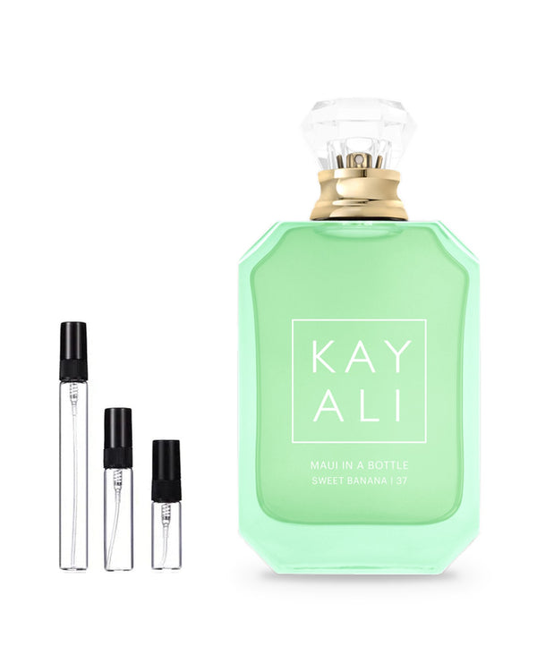 Kayali Vacay in a Bottle Maui in a Bottle Sweet Banana 37 sample – decant in glazen sprayflesje (2, 5 of 10 ml)