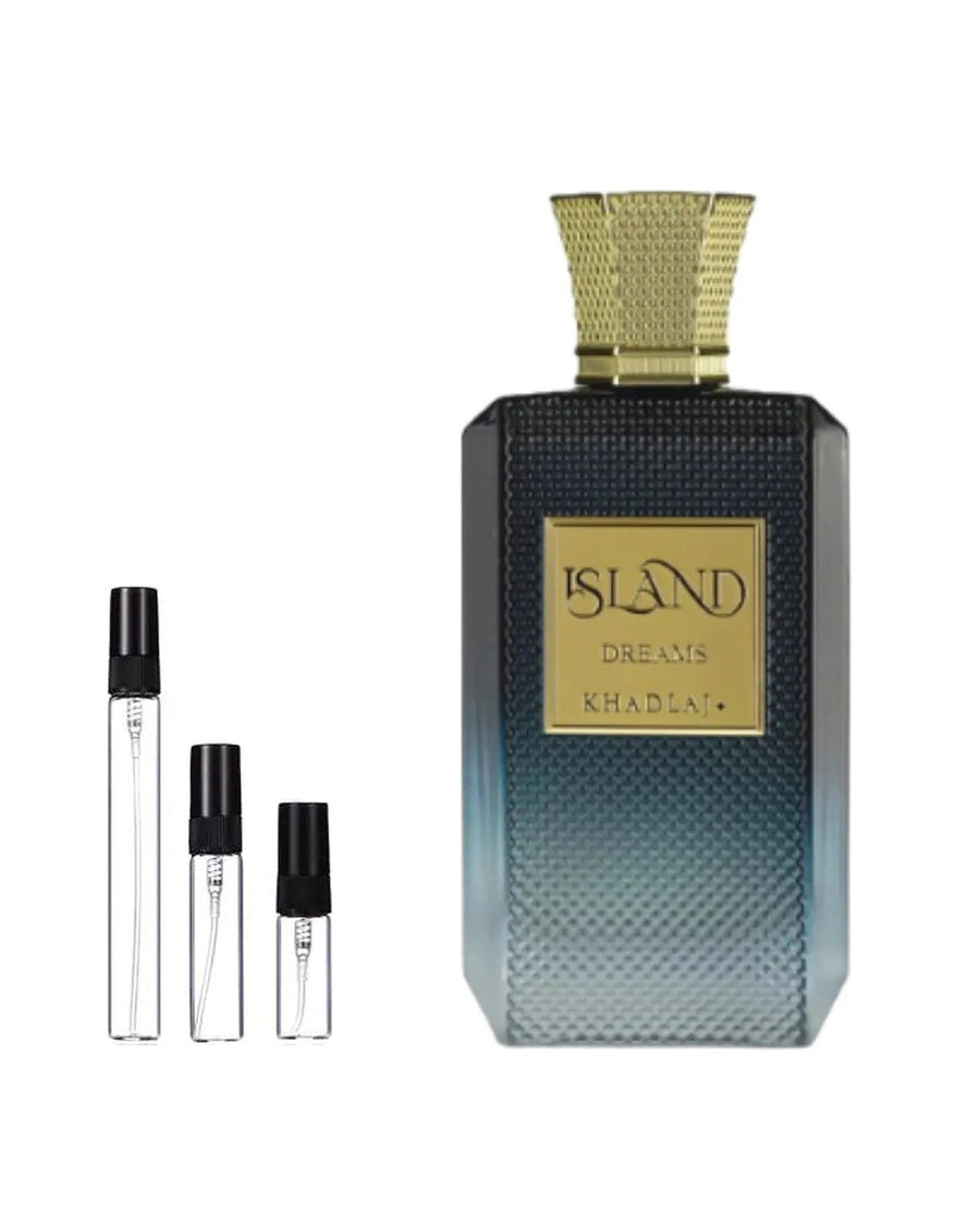 Khadlaj Island Dreams sample – decant in glazen sprayflesje (2, 5 of 10 ml)