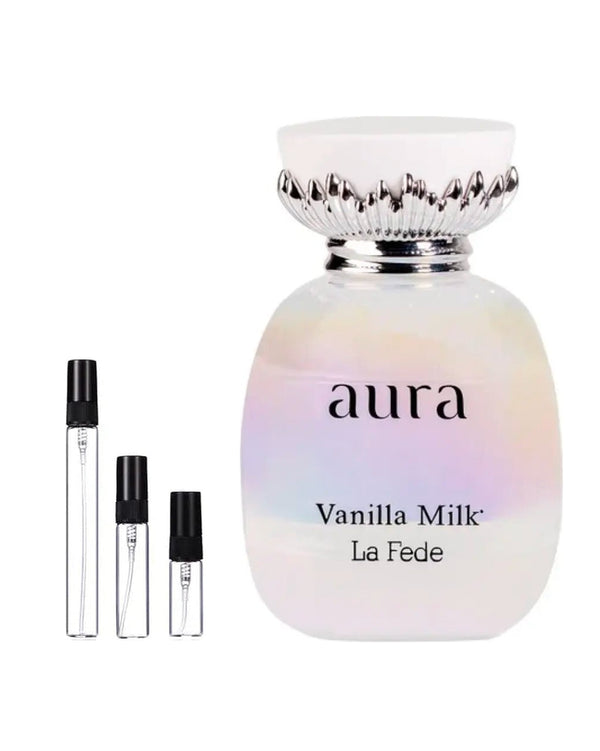 Khadlaj La Fede Aura Vanilla Milk sample – decant in glazen sprayflesje (2, 5 of 10 ml)