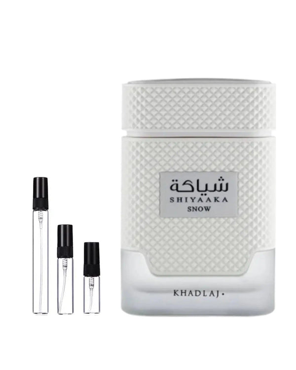 Khadlaj Shiyaaka Snow sample – decant in glazen sprayflesje (2, 5 of 10 ml)