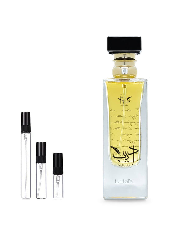 Lattafa Adeeb sample – decant in glazen sprayflesje (2, 5 of 10 ml)