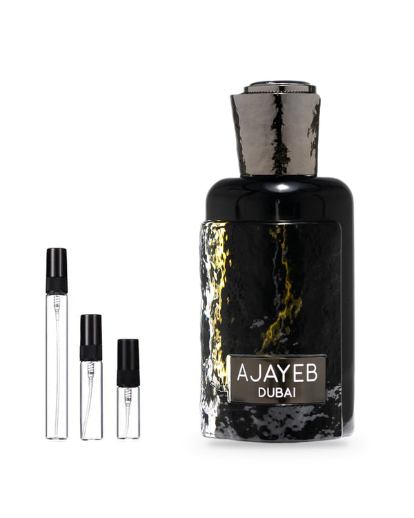 Lattafa Ajayeb Dubai sample – decant in glazen sprayflesje (2, 5 of 10 ml)