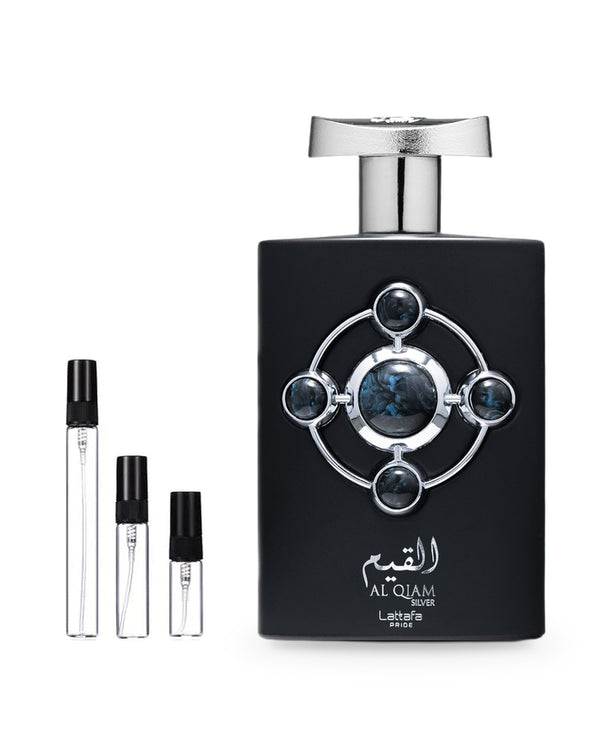 Lattafa Al Qiam Silver sample – decant in glazen sprayflesje (2, 5 of 10 ml)