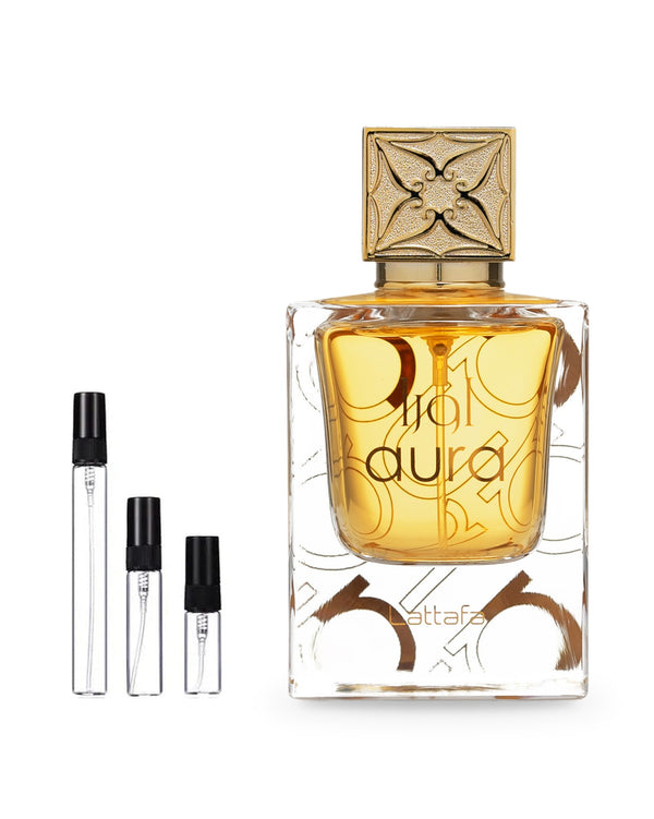 Lattafa Aura sample – decant in glazen sprayflesje (2, 5 of 10 ml)