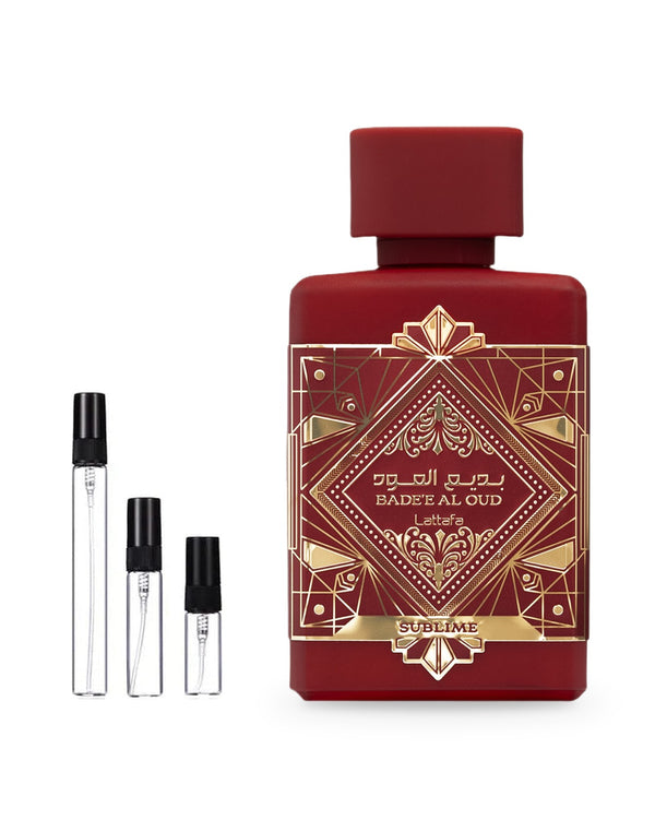 Lattafa Bade'e Al Oud Sublime sample – decant in glazen sprayflesje (2, 5 of 10 ml)