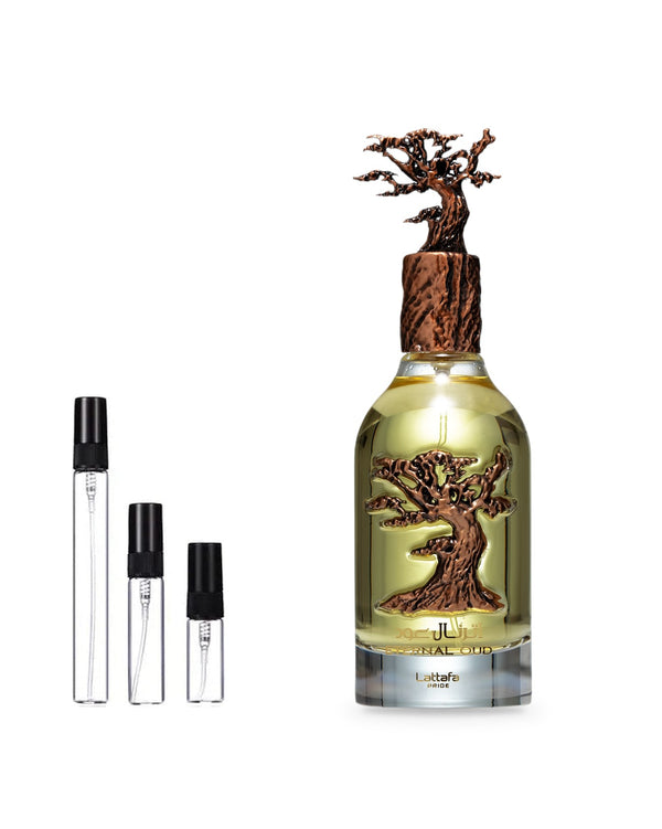 Lattafa Eternal Oud sample – decant in glazen sprayflesje (2, 5 of 10 ml)