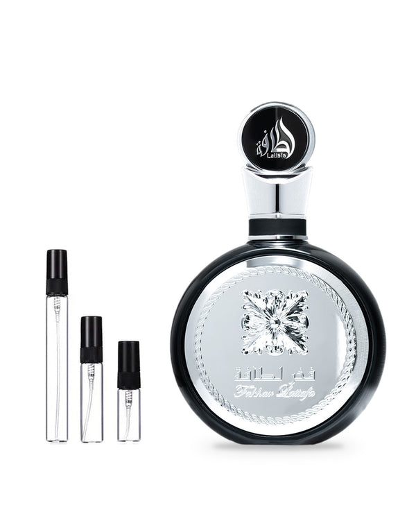 Lattafa Fakhar Men sample – decant in glazen sprayflesje (2, 5 of 10 ml)