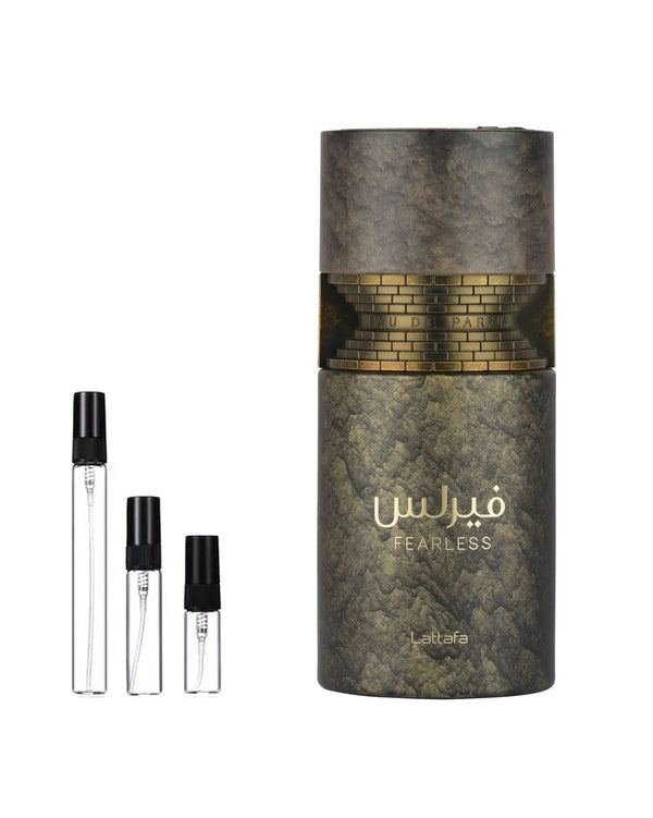 Lattafa Fearless sample – decant in glazen sprayflesje (2, 5 of 10 ml)